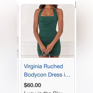 lucy in the sky green mini dress